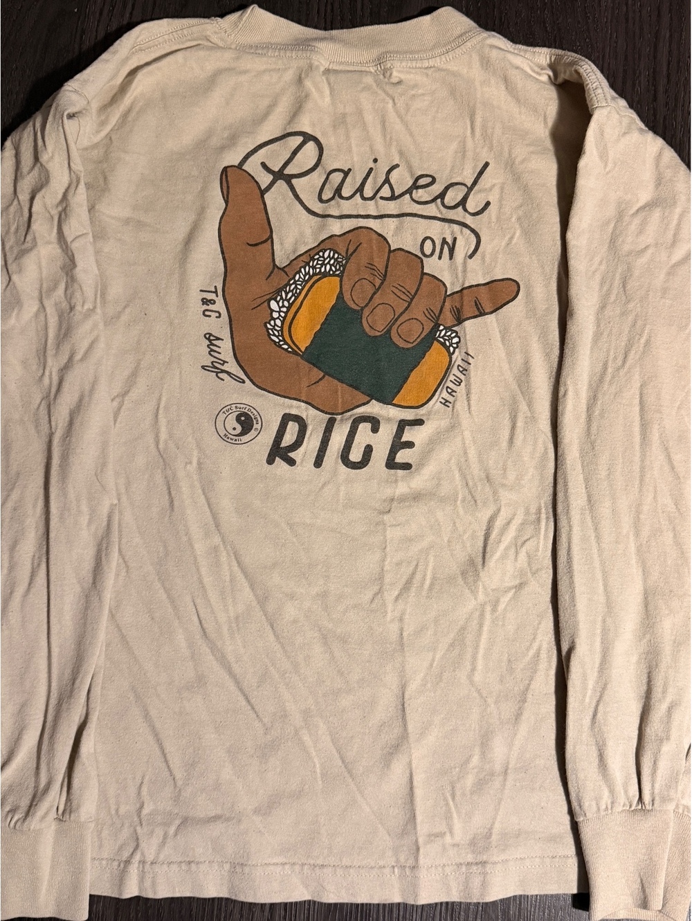 Vintage T&C Surf Designs Hawaii Raised On Rice Long Sleeve